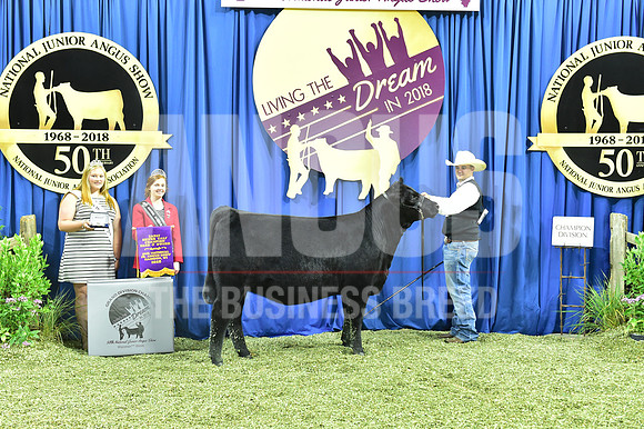 Bred Owned Champion Early Heifer Calf, Class 7, exhibited by Dawson Dal Porto APP_3377